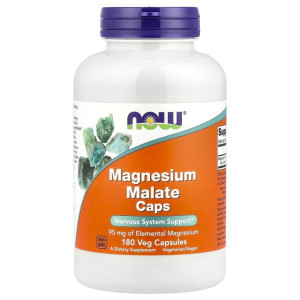 NOW, Magnesium Malate 1000 мг, 180 капс (180 порций)