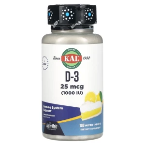 KAL, D-3 1000 МЕ ActivMelt, 100 табл, вкус