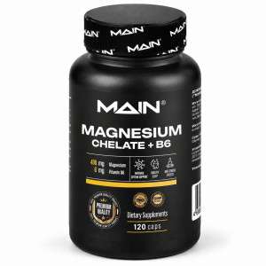 MAIN, Magnesium Chelated + B6, 120 капс (30 порций)