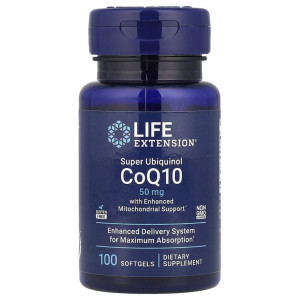Life Extension, Super Ubiquinol CoQ10 with Enhanced Mitochondrial Suppor 50 мг, 100 софтгель