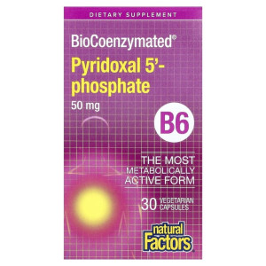 Natural Factors, BioCoenzymated Pyridoxal 5-phosphate 50 мг, 30 капс (30 порций)