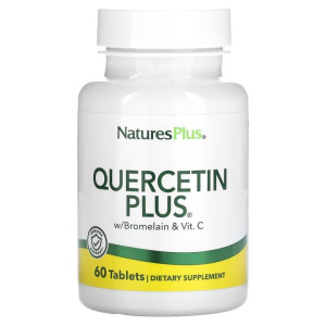 Natures Plus, Quercetin+ Vitamin C + Bromelain, 60 табл