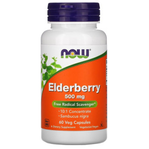 NOW, Elderberry 500 мг, 60 капс
